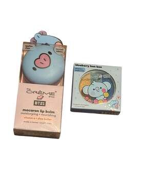 The Crème Shop x BT21 MANG Macaron Lip Balm and Bon Bon  Shadow Trio Bundle